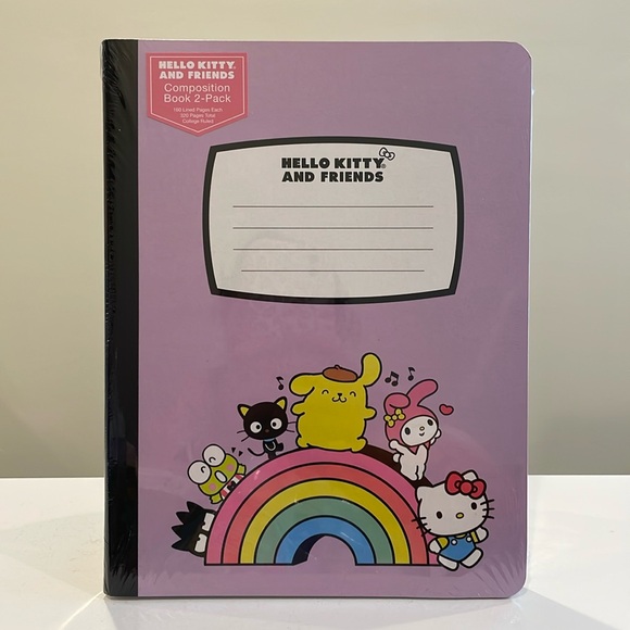 New Set of 2 Hello Kitty & Friends Rainbow & Checks Composition Books - Picture 2 of 6